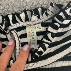 VICI DOLLS- black/white top w/ ruffled neck